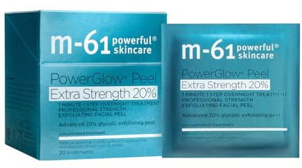 m-61 PowerGlow Peel Extra Strength 20% | Professional Strength Exfoliating Facial Peel With Advanced 20% Glycolic Acid - 20 Treatments