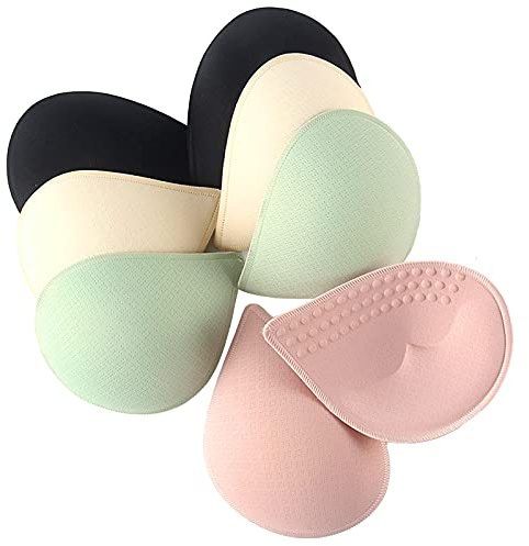 KOOAAICCHI Bra Pads Inserts 4 Pairs, Latex Bras Cups Inserts Removable for Women's Sports Cups Bra or Swimsuit Insert in Set (8 PCS) - M
