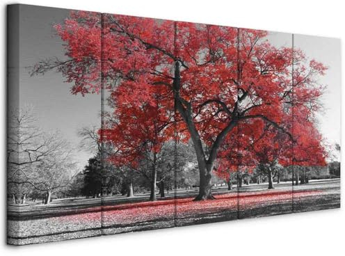 murando - Quadro Acustico Albero 5 pezzi schiuma acustica Quadri Moderni Grandi - Camera da Letto Matrimoniale - Stampa su Tela - Pannelli Fonoassorbenti Decorativi - Fonoassorbente