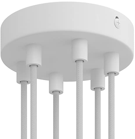creative cables - Kit zylindrischer Metall-Lampenbaldachin mit 6 Löchern - Zylindrisch, Mattweiß