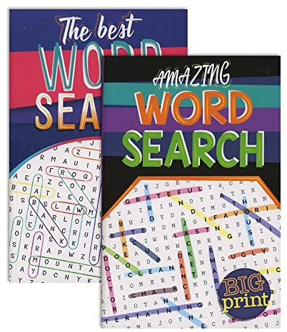 Big Print Find-A-Word Digest Puzzle Books 2 Titles, 8.5x5 Word Search Puzzle Books for Adults Teens, 2-Pack