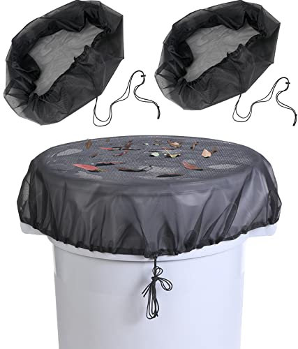 Owl Focus Cubierta de malla de 37.5 pulgadas para barril de lluvia, cubierta de pantalla de filtro de hoja de cubo de lluvia, paquete de 2