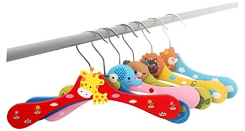 10St Kleiderständer für Babys Kleiderbügel für Kinder Hemdenbügel Baby-Kleiderbügel kleiderständer Kinder Kleiderbügel aus Holz Cartoon-Kleiderbügel hölzern Kleine Tiere Kleinkind