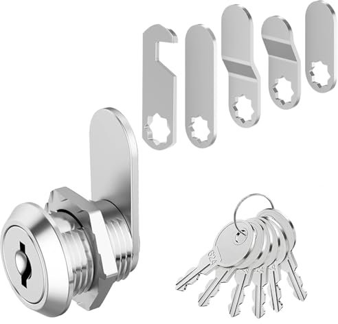 Cerradura para buzón, viene con 6 llaves y 5 placas de cerradura diferentes, cerradura de armario, cerradura de taquilla, cerradura de buzón, cerradura de palanca para muebles, puertas de armarios