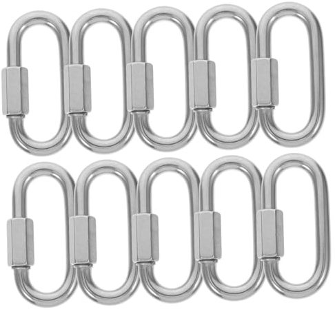 GLEAVI Confezione Da 10 Connettori Per Catena Di Sicurezza in Acciaio Inossidabile Con Filettatura D Per La Riparazione Della Catena Della Bicicletta