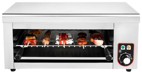MJMLUCK Fundidor de Queso Independiente de 1500 W, asador de Carne de Pared de 110 V, Parrilla, salamandra de Acero Inoxidable Apto para Uso alimentario, 4 Niveles de Temperatura: 50-300 °C (122-572