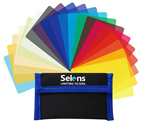 Selens 20 Pcs Universal Gels Lighting Filter for Camcorder LED Video Light