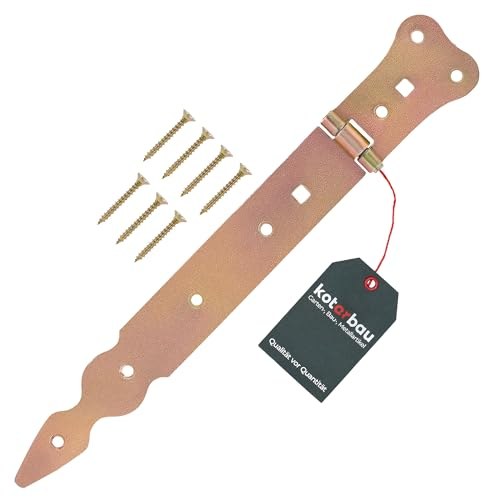 KOTARBAU ® Charnière 250 mm Charnière de porte Charnière de portail En acier galvanisé Inoxydable Or Solide