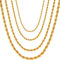 OSTAN Herren/Damen Halskette Edelstahl Verdrehte Kette Seilkette Kordelkette Breite 4 MM Länge 60 cm Gold
