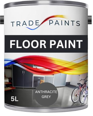 Heavy Duty Quick Dry Floor Paint - Garage, Workshop, Warehouse, Industrial Floor Paint - Ideal For Concrete, Stone, Brick, Wood & Metal (Anthracite Grey, Ral 7016 5 l Pack of 1)
