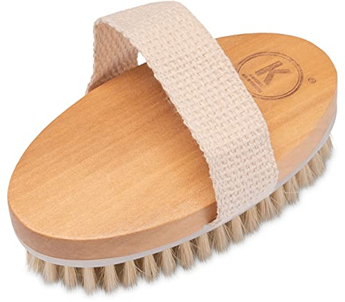 K-Pro Trockenbürste Körper Bürste Naturborsten - Cellulite Holz Körperbürste