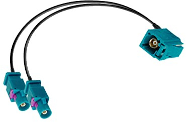Vecys Fakra Z Splitterkabel Fakra Z Hona till Dubbel Hane RF Koaxialkabel 3 Vägssplitter Y-Typ RG174 30 cm/12 tum för 2G 3G 4G Antenner Routrar DVB-T DVB-T2 HDTV Mottagare