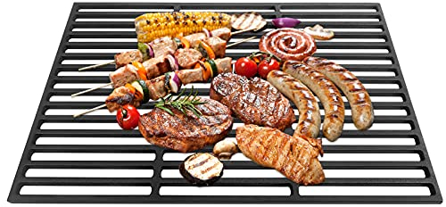 YRHome Grille de gril pour barbecue Grille en fonte Grille de gril Grille de gril en fonte émaillée Grille de gril de marque Grille (54 X 34 cm)