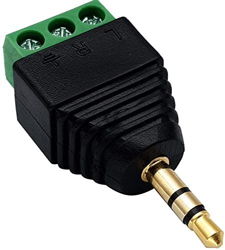 CABLEPELADO Connettore jack 3,5 mm maschio | Connettore audio | Connettore TRS | collegamento viti terminale | Compatibile con PS5/PS4, Caschi, Altoparlante, PC, Mobile | Nero | 3,5 mm Maschio