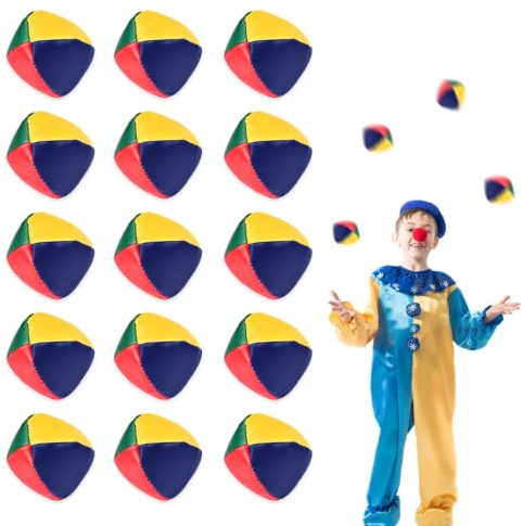 Aoreun Jonglierbälle Set, 15 Stück Jonglierbälle für Anfänger Hochwertige Mini Jonglierbälle Langlebige Jonglierbälle Set Spiele Zirkus Clown Farbige Jonglierbälle für Kinder & Erwachsene (15pcs)