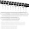 50 STK Vorhang Hängend Ringe & 50 STK Kunststoff Gardinenhaken, Gardinenringe mit Haken, Vorhangringe, Metall Vorhangringe für Fenstervorhang Bettvorhang Duschvorhang-30 mm Innendurchmesser(Silber)