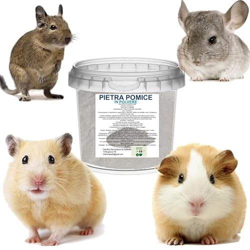 Polvere da Bagno per Cincillà e Animali Piccoli Sabbia di Pomice Detergente Naturale e Pura per la Pulizia di Degu, Criceti e Gerbilli 1 KG