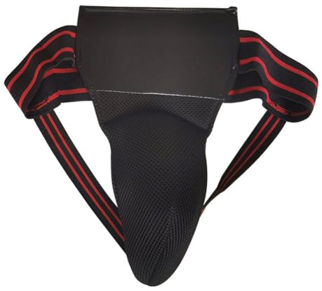 Komdndht Tiefschutz für Boxen, Taekwondo, Kickboxen, für Kampfsporttraining, Herren Suspensorium, Bauchschutz, Einfach zu Bedienen, Schwarz