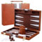 BOUFEIDA Backgammon Set, 15 Zoll 2 Spieler Klassisches Backgammon, mit Hochwertiger Ledertasche Tragbares und Reise-Backgammon-Set für Erwachsene Kinder