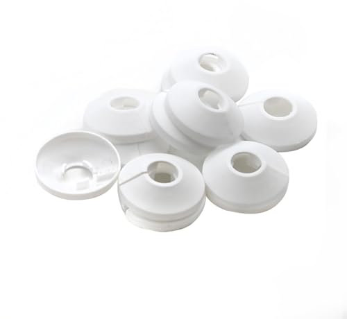 12 pcs Plastic Radiator Pipe Covers Covers Base for Radiator Pipes White 200mm x 15mm Pipes Snap On PVC Plastic Heat Sinks Caps 15mm tubing Covers Thickened Heat Sink Sleeves