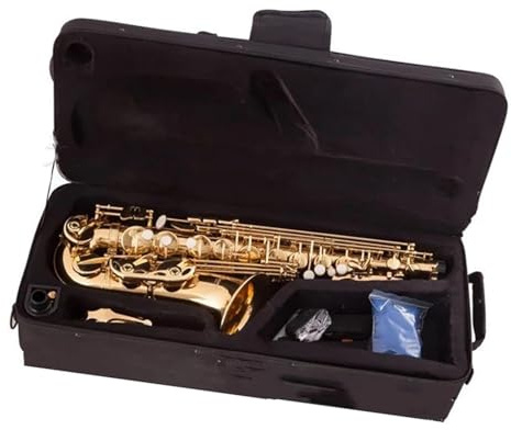 Professionell Saxofon Ess Altsaxofon Elektrofores Guld Träblåsinstrument Med Fodral