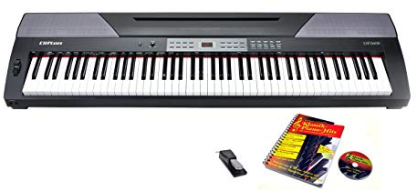 Stage Piano DP 2600 von Clifton mit Notenbuch und Karaoke-CD, Sustain Pedal