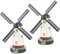 Lunartec Garten Windmühle: 2er-Set Solar-Deko-Windmühlen mit drehendem Windrad & LED-Licht (Windmühle Garten wetterfest, Deko Windmühlen für den, Holzwindmühle)