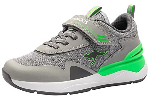 KangaROOS Unisex-Kinder KD-Gym EV Sneaker, Vapor Grey/Neon Green 2198, 36 EU