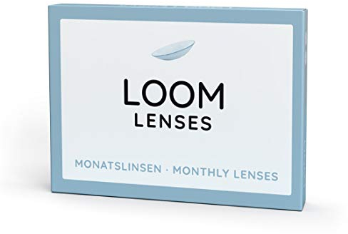 LOOM Lenses Monatslinsen weich, 3 Stück | BC 8.6 | DIA 14.2 | Kontaktlinsen mit Stärke: -1.75 Dioptrien
