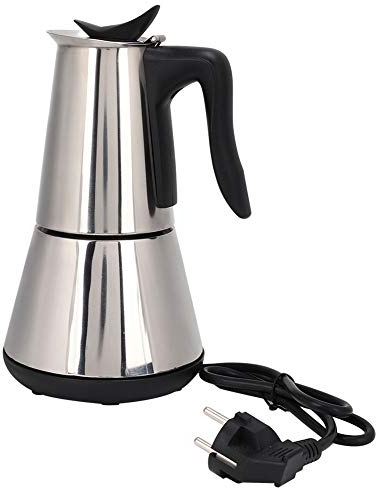 Aflytep Cafetière Espresso Cuisinière ÉléCtrique Pot Moka Percolateur 6 Tasses Cafetière Électrique en Acier Inoxydable Prise UE