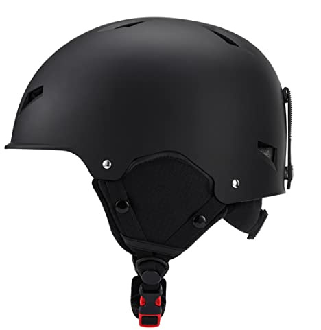 1PC Ski Helmet Adjustable Windproof Snow Helmet for Winter Sport Skiing Gear Outdoor for Men Women Black M