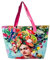 Große Tragetasche, Gemälde, berühmte Damen, leicht, Geschenk, Handytasche, Strand, Sommer, 55 x 36 x 17 cm., Türkis-Rot, Large