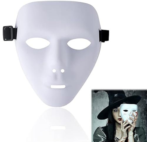 BNOYONERAS Halloween Masks - Full Face Cosplay DIY Blank Masks for Masquerade, Art, Dance Party - White