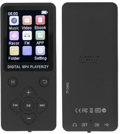 Lecteur MP3, Lecteur MP3 pour Enfants avec BT5.0, qualité Audio HiFi sans Perte, Lecteur de Musique à écran Tactile de 1,8 Pouces avec Haut-Parleur, Enregistrement, FM, Carte