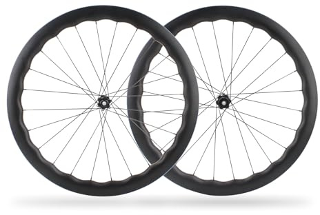 Carbon Fiber Road Bike Wheelset 50mm rningo Wave Rim Disc Brake 700c Clincher Tubeless Wheels T700 Six Bolts