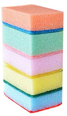 10 PCS / Set Household Dish Wash Cleaning Sponges Colored Sponge Scouring Pads Kitchen Clean Sponges Cleaner