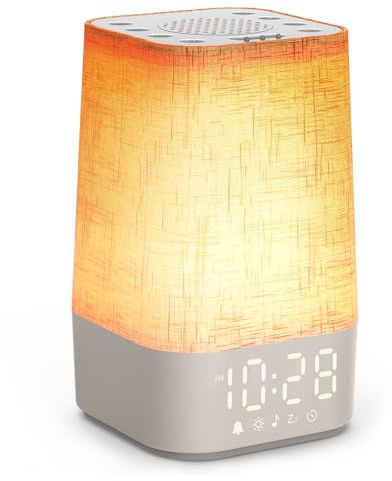 Sound Machine White Noise Machine with 30 Soothing Sounds, Sleep Timer, Dimmable Bedside Lamp Night Light Clock, Sunrise Alarm Clock Wake Up Light for Bedrooms, Baby, Kids, Adults, Heavy Sleepers