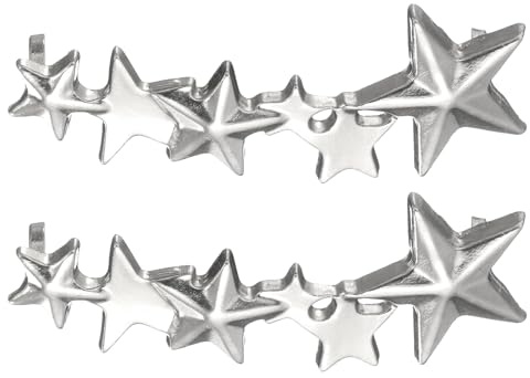 Sourcing Map 2 Pcs Star Shoelace Charm, Silver, DIY Decorative Shoe Lace Charm Buckles for Women Casual Shoes Sneakers