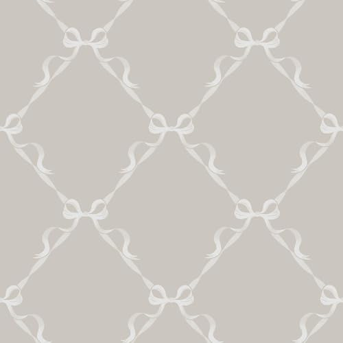 Holden Storybook Tied with a Bow Cute Minimalistic Kids Wallpaper Perfect for Children's Bedrooms, Nurseries, Playrooms Baby Girls' Wallcovering Warm Grey (14031)
