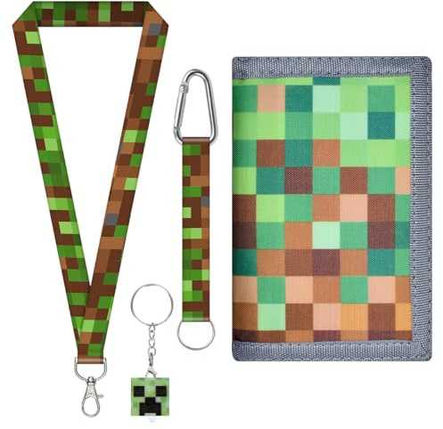 Rylae Cartera para Niños,Trifold Billeteras con Cordón para el Cuello y Llavero,Monedero Niño Niñas,para Niños Regalos de Cumpleaños