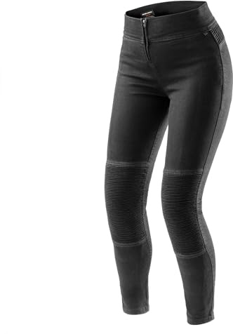 REBELHORN Chica Leggings da Moto Pantaloni da Moto Donna | Fodera in Fibra Aramidica | Protezioni per Ginocchia e Fianchi Livello 2 | Tasca per Protezione Coccige | Vita Alta | Skinny Fit