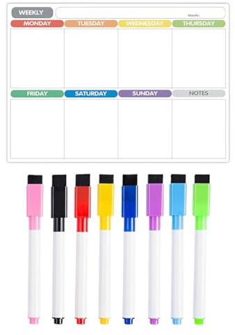 Androxeda 1 Lavagna Calendario Magnetico Frigo, Agenda Settimanale Magnetica, Pianificatore Mensile Magnetico, Per Casa, Ufficio E Scuola