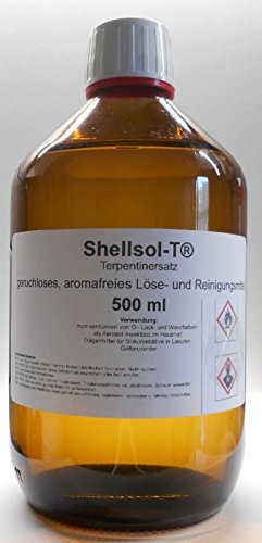 Shellsol-T®, 500 ml Turpentine Substitute, Odourless, Aroma-free Solvent and Brush Cleaner ISO Aliphatic Hydrocarbon