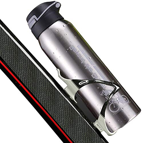 Samber Bike Water Bottle 500 ML 17 oz | Bicycle Bottle Warm-keeping Water Cup Sports Kettle, Mountain Riding Aluminum Thermos Cup for All Fitness and Cycling - Silver