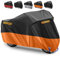 Funda para Moto Cubierta de la Moto Funda Protector para Moto Impermeable Funda para Moto 210D Tela oxford Cubierta Protector Impermeable al Aire libre Contra Lluvia-265X105X125cm(Reflectante Naranja)