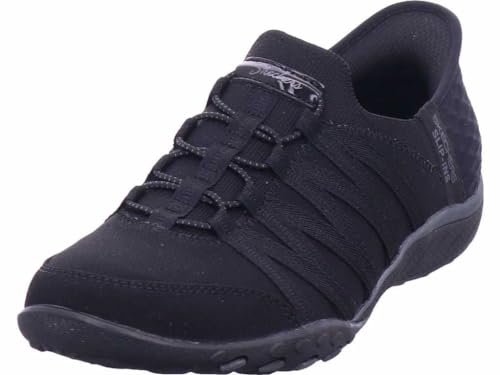 Skechers Damen Sneakers, Black Ripstop/Knit, 40 EU