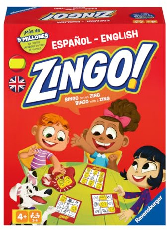 Ravensburger - Zingo | Juegos Educativos Niños 4 Años o Más | Juego de Mesa 4 años | Bingo Infantil | Juegos Mesa 4 Años para Aprender Inglés | 2 a 6 Jugadores | Versión Español