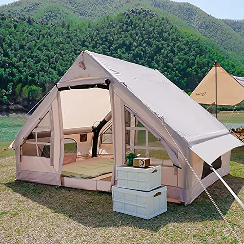 Aufblasbares Glamping-Zelt, aufblasbares Campingzelt mit Pumpe, großes Zelt für 3-8 Personen für den Außenbereich, einfacher Aufbau, Familienzelt für das Camp. Verdoppeln Sie den Komfort