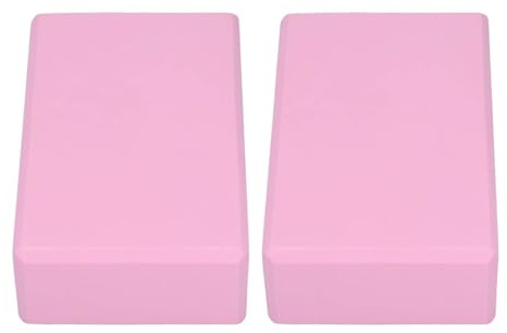 2 Bloques de Yoga Rosas, Ladrillos de Yoga Ligeros Antideslizantes, Bloques de Yoga EVA para Yoga, Pilates, Meditación, Proporciona Estabilidad