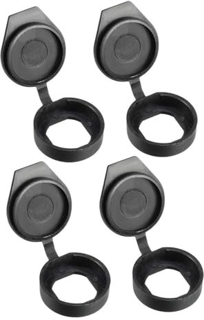Recogwood 4Pcs 22mm Door Lock Dust Cover, Black Rubber Waterproof Caps Prevent Dust Panel Cam Lock Dust Cover Caps for Switch Cabinet Power Cabinet